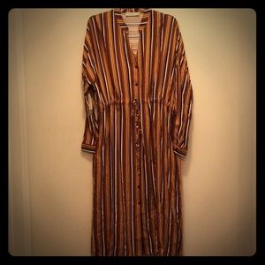 Rokoko Striped Mustard and Navy Dress